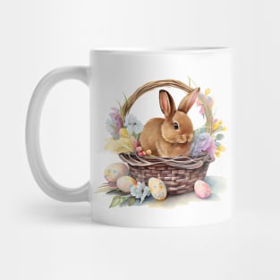 Easter bunny in basket with eggs Mug